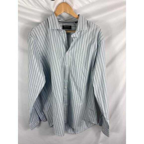 Nordstrom Mens Shop Tech Smart Trim Fit Dress Shirt Size 18 36-37 - Picture 4 of 6
